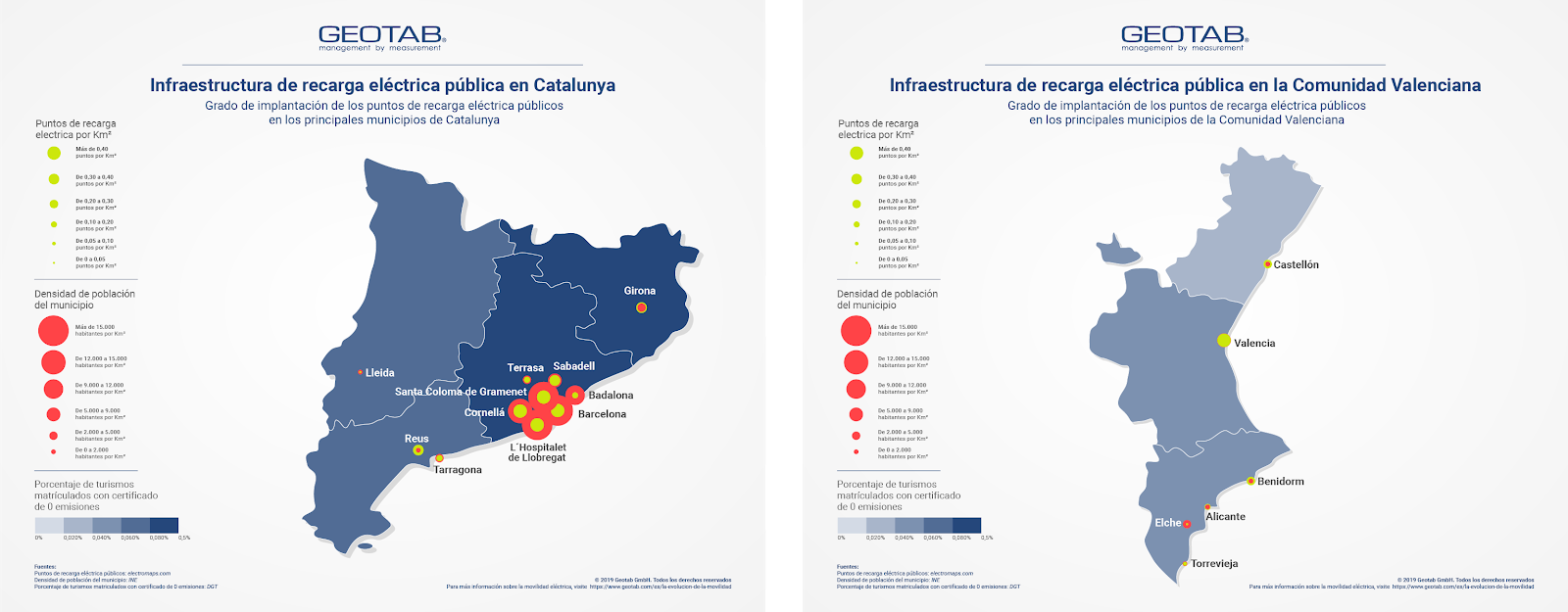  Mapa de infraestructura eléctrica púbica en Cataluña y Comunidad Valenciana